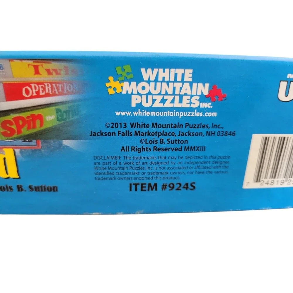 2013 White Mountain 1000 Piece Puzzle Games We Played #9245 EUC Complete